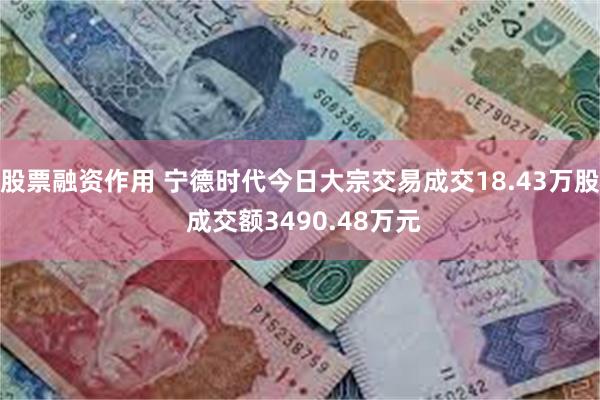 股票融资作用 宁德时代今日大宗交易成交18.43万股 成交额3490.48万元