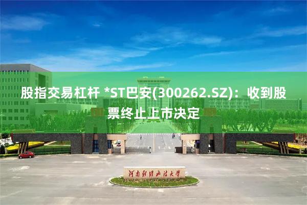 股指交易杠杆 *ST巴安(300262.SZ)：收到股票终止上市决定