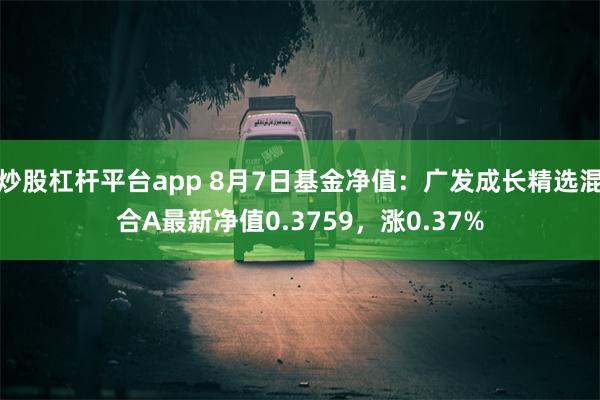 炒股杠杆平台app 8月7日基金净值：广发成长精选混合A最新净值0.3759，涨0.37%