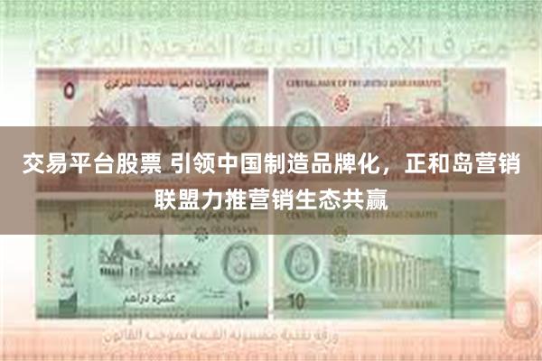 交易平台股票 引领中国制造品牌化，正和岛营销联盟力推营销生态共赢