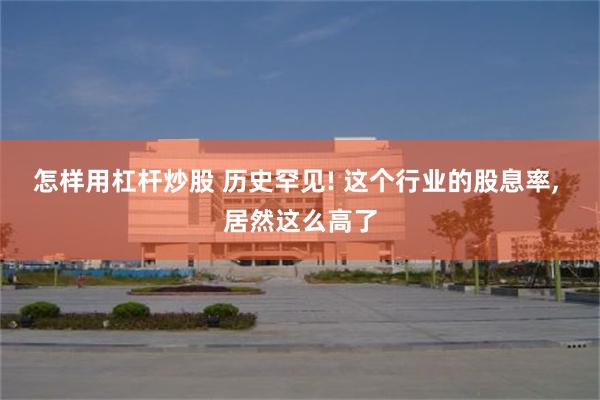 怎样用杠杆炒股 历史罕见! 这个行业的股息率, 居然这么高了